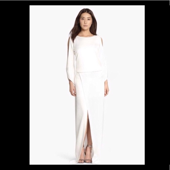 Halston Heritage White Satin Dress - NEW - Picture 2 of 5